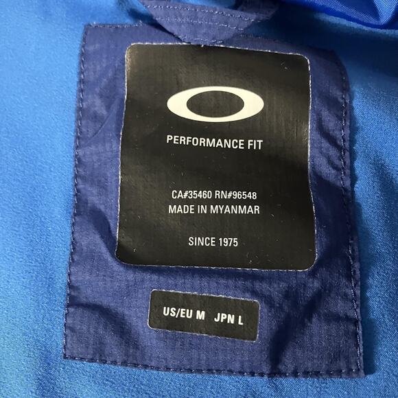 Oakley Jacket Mens Medium Blue Performance Fit Hooded Down Insulated Winter FA18 - Picture 12 of 16